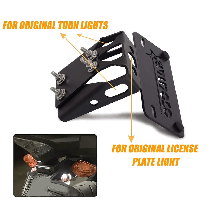 RANSOTO Motorcycle Fender Eliminator license plate mount Compatible with Honda CBR500R CB500F 2016-2024 - Image 3